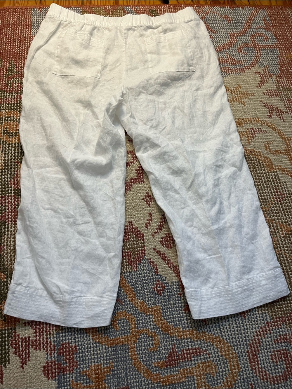 J.Jill Love Linen White Wide Leg Elastic Waist Pant Size L - Picture 8 of 9
